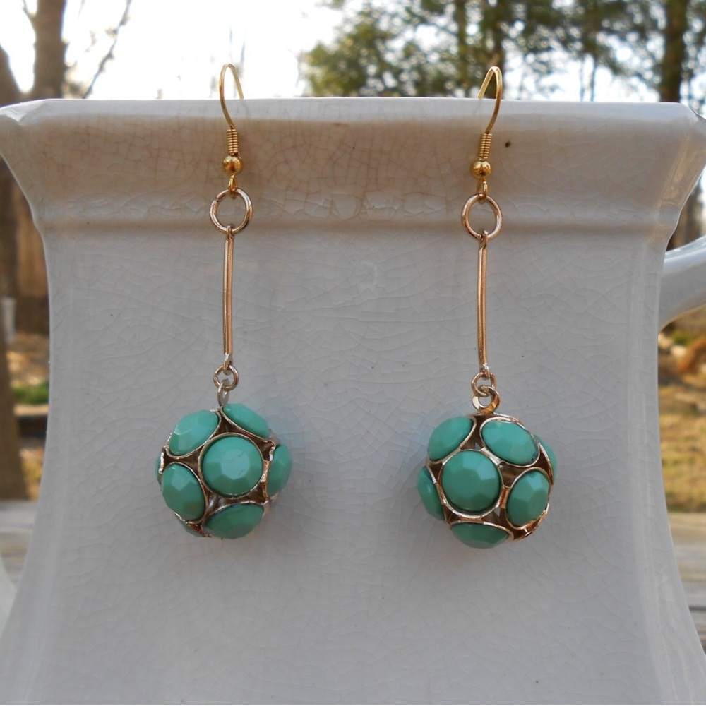 New Turquoise Earrings Long Dangle Earrings Turquoise Jewelry Modern Earrings